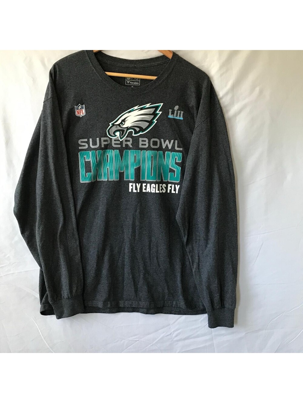 NFL Pro Line Shirt XL Gray Long Sleeve Fanatics 50/50 Cotton Blend Tee